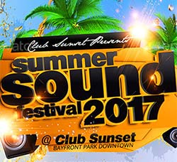 音乐盛宴传单模板：Summer Sound Fest